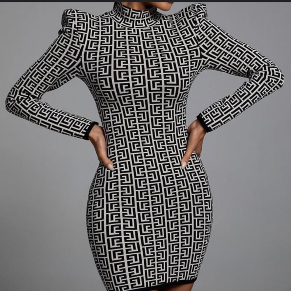 Bella Barnett Birthday bandage dress (balmain monogram)